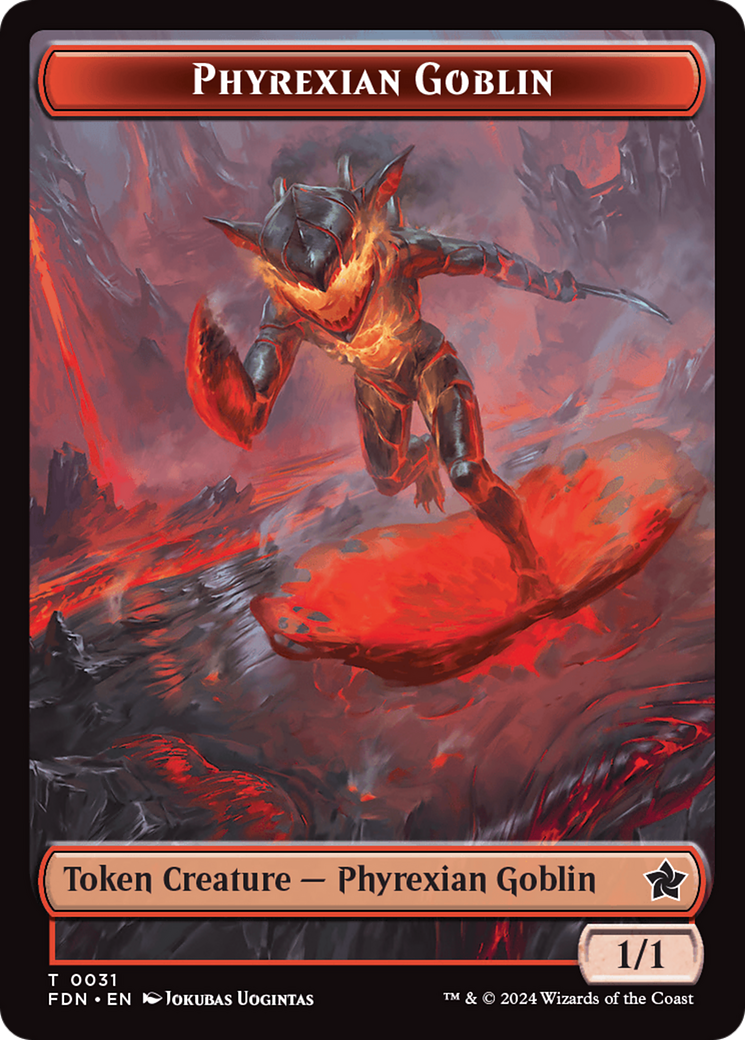 Image of Cat (0027) // Phyrexian Goblin Double-Sided Token [Foundations Tokens]