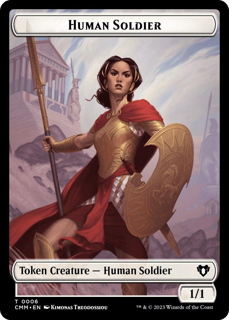 Image of Human Soldier // Dwarf Berserker Double-Sided Token [Commander Masters Tokens]