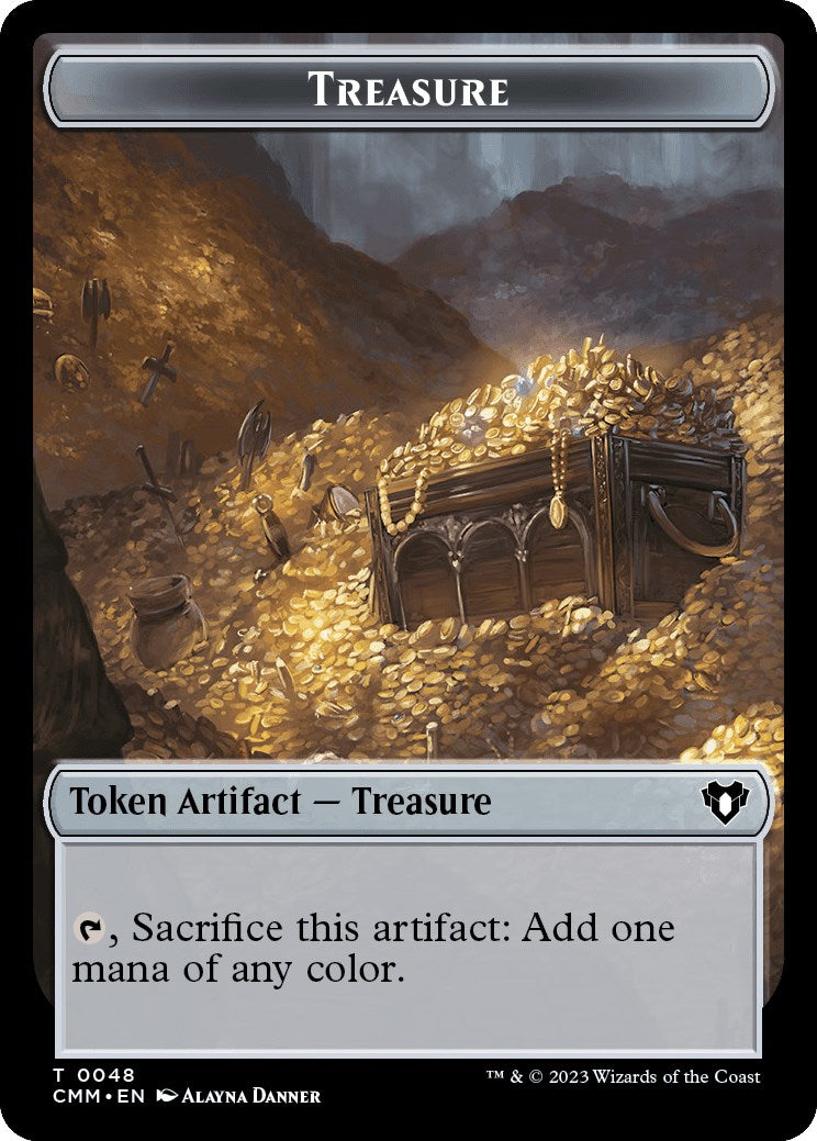 Image of Treasure // Stoneforged Blade Double-Sided Token [Commander Masters Tokens]