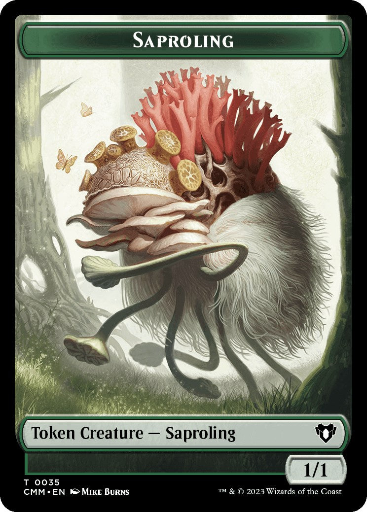 Image of Saproling // Elf Druid Double-Sided Token [Commander Masters Tokens]