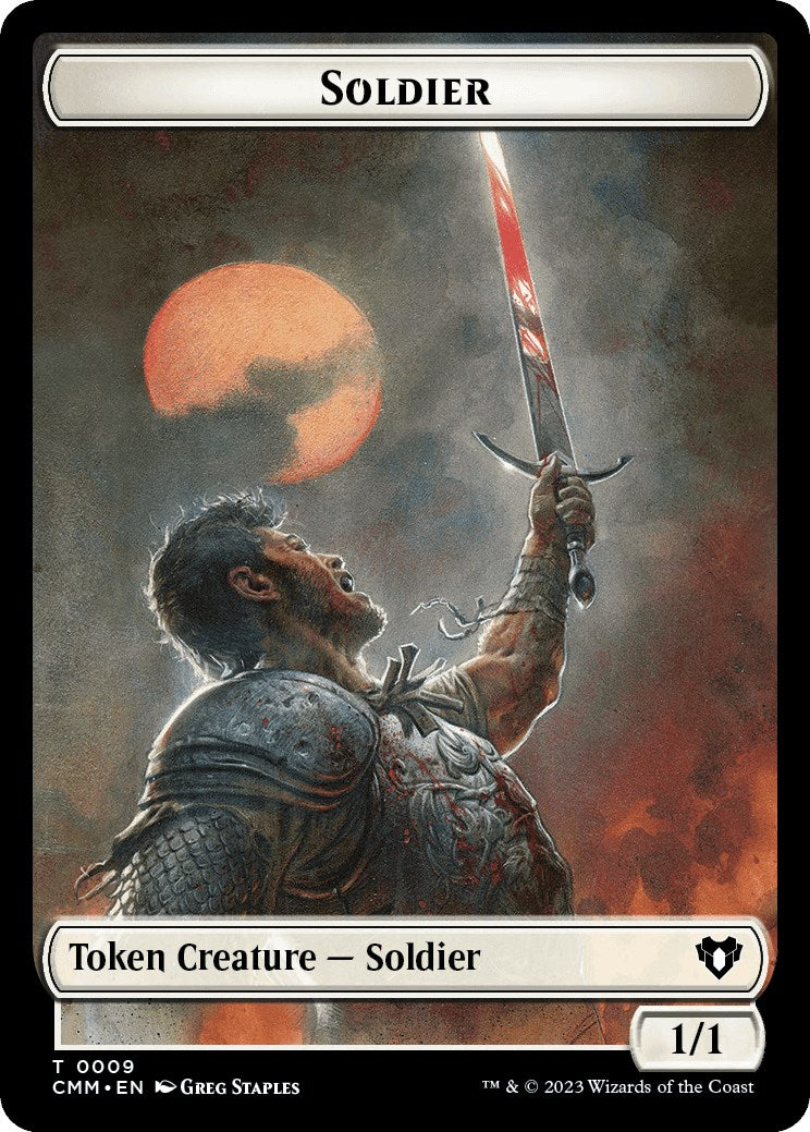 Image of Soldier // Dragon (0020) Double-Sided Token [Commander Masters Tokens]