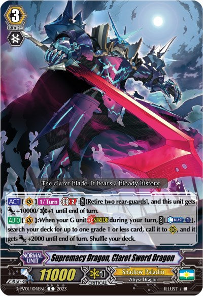 Image of Supremacy Dragon, Claret Sword Dragon Revolt (D-PV01/104EN) [History Collection]