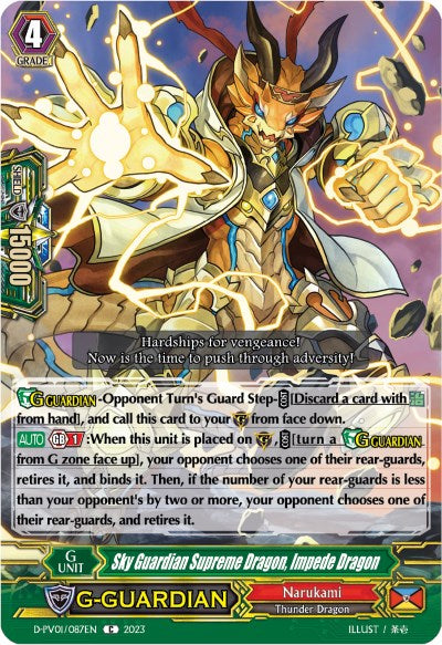 Image of Sky Guardian Supreme Dragon, Impede Dragon (D-PV01/087EN) [History Collection]