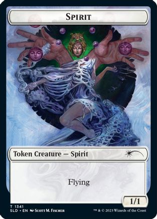 Image of Spirit // Ajani's Pridemate Double-Sided Token [Secret Lair: Angels Tokens]