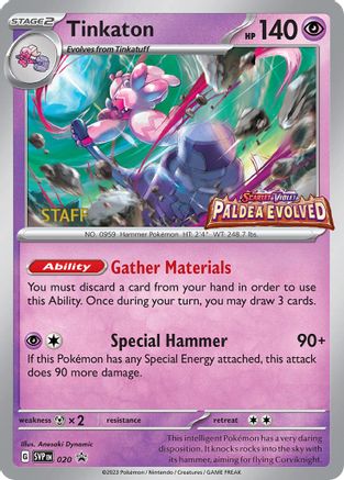 Image of Tinkaton (020) (Staff Promo) [Scarlet & Violet: Black Star Promos]