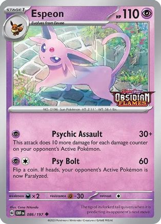 Image of Espeon (086/197) (Best Buy Exclusive) [Scarlet & Violet: Black Star Promos]