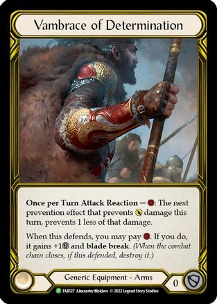 Image of Vambrace of Determination (Golden) [FAB127] (Promo)  Cold Foil