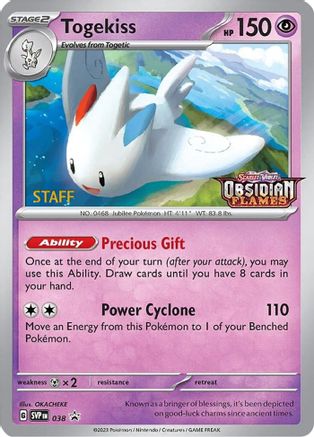 Image of Togekiss (038) (Stamped) (Staff) [Scarlet & Violet: Black Star Promos]