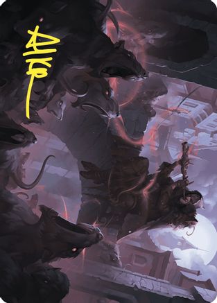 Image of Gnawing Crescendo Art Card (Gold-Stamped Signature) (ASWOE-017) - Art Series: Wilds of Eldraine