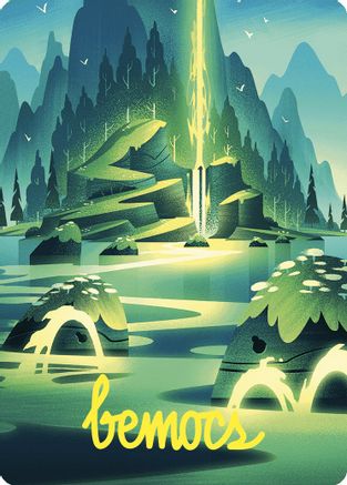 Image of Leyline of Abundance Art Card (Gold-Stamped Signature) (ASWOE-073) - Art Series: Wilds of Eldraine