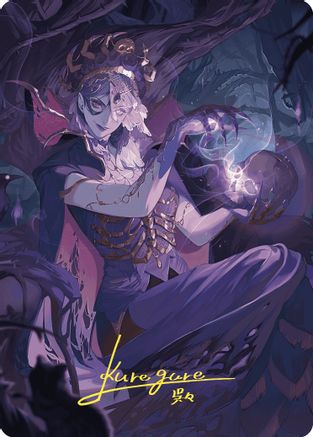 Image of Necropotence Art Card (Gold-Stamped Signature) (ASWOE-080) - Art Series: Wilds of Eldraine