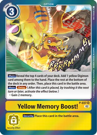 Image of Yellow Memory Boost! [P-037](Resurgence Booster) [Promotional Cards]