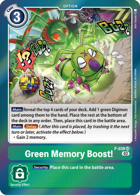 Image of Green Memory Boost! [P-038] (Resurgence Booster) [Promotional Cards]