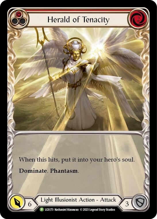 Image of Herald of Tenacity (Red) [LGS173] (Promo)  Rainbow Foil