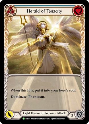 Image of Herald of Tenacity (Blue) [LGS175] (Promo)  Rainbow Foil