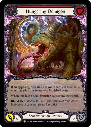 Image of Hungering Demigon (Red) [LGS165] (Promo)  Rainbow Foil
