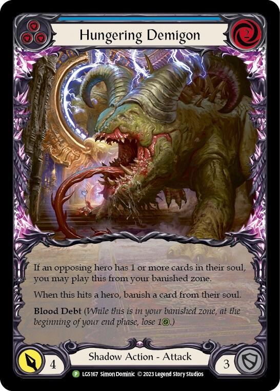 Image of Hungering Demigon (Blue) [LGS167] (Promo)  Rainbow Foil
