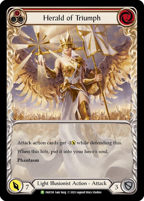 Image of Herald of Triumph (Red) [FAB158] (Promo)  Rainbow Foil