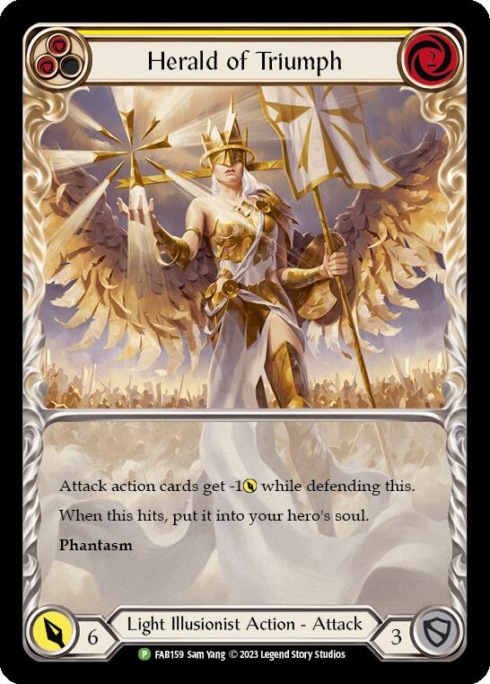 Image of Herald of Triumph (Yellow) [FAB159] (Promo)  Rainbow Foil