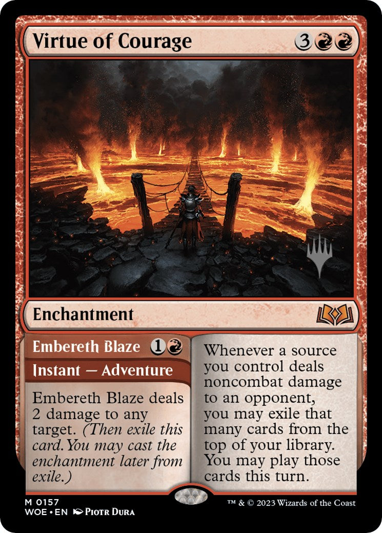 Image of Virtue of Courage //Embereth Blaze (Promo Pack) [Wilds of Eldraine Promos]