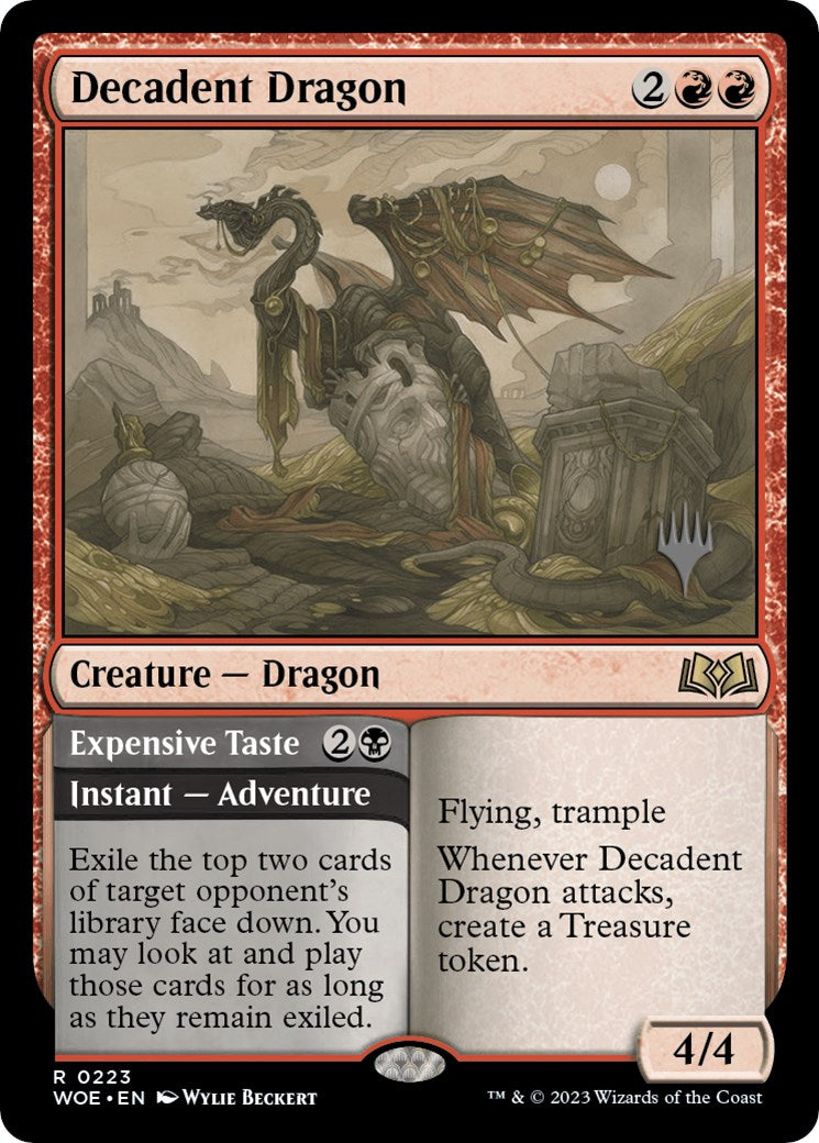 Image of Decadent Dragon // Expensive Taste (Promo Pack) [Wilds of Eldraine Promos]