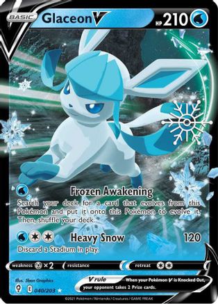 Image of Glaceon V (040/203) (Holiday Calendar) [Sword & Shield: Evolving Skies]
