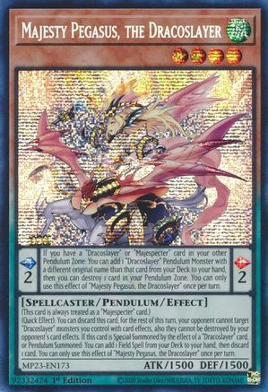 Image of Majesty Pegasus, the Dracoslayer [MP23-EN173] Prismatic Secret Rare