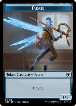 Image of Faerie // Saproling Double-Sided Token (WOC-10 // 15) - Commander: Wilds of Eldraine