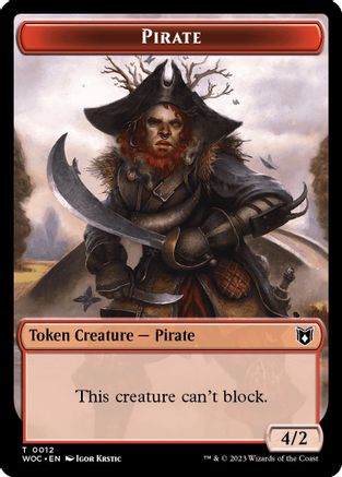 Image of Pirate // Human Double-Sided Token (WOC-12 // 2) - Commander: Wilds of Eldraine