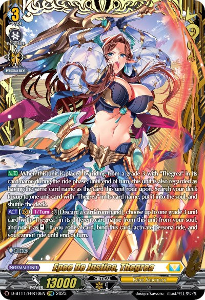 Image of Epee De Justice, Thegrea (D-BT11/FFR10EN) [Clash of the Heroes]