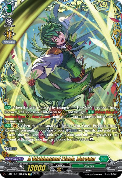 Image of A Viridescent Flash, Rorowa (D-BT11/FFR14EN) [Clash of the Heroes]