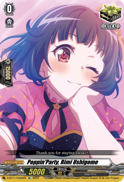Image of Poppin'Party, Rimi Ushigome (D-BT11/EX03EN) [Clash of the Heroes]