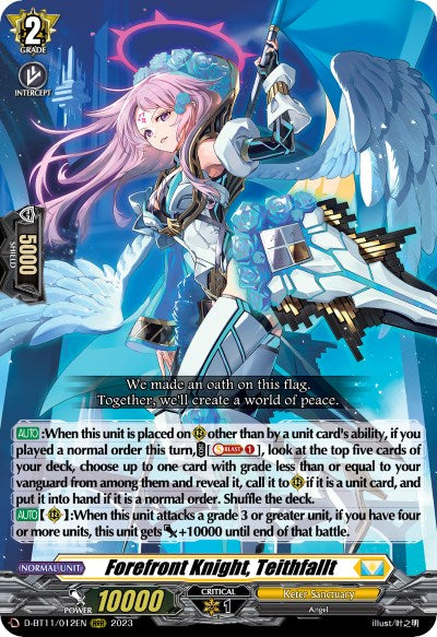 Image of Forefront Knight, Teithfallt (D-BT11/012EN) [Clash of the Heroes]