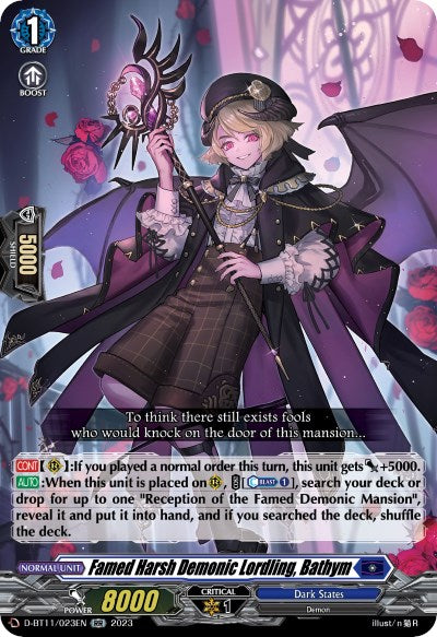 Image of Famed Harsh Demonic Lordling, Bathym (D-BT11/023EN) [Clash of the Heroes]