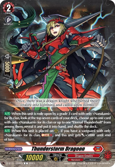 Image of Thunderstorm Dragoon (D-BT11/058EN) [Clash of the Heroes]