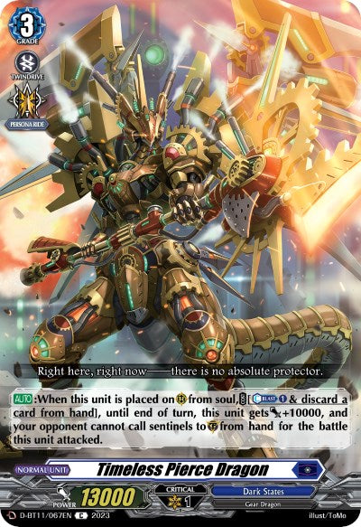 Image of Timeless Pierce Dragon (D-BT11/067EN) [Clash of the Heroes]