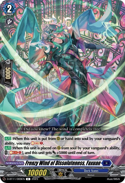 Image of Frenzy Wind of Dissoluteness, Faxuan (D-BT11/069EN) [Clash of the Heroes]