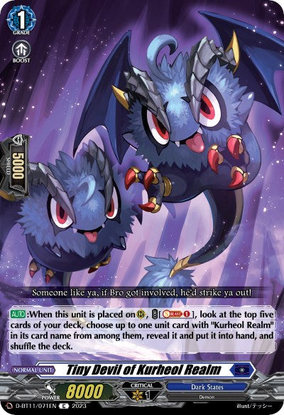 Image of Tiny Devil of Kurheol Realm (D-BT11/071EN) [Clash of the Heroes]