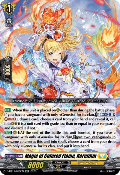 Image of Magic of Colored Flame, Rerelihm (D-BT11/029EN) [Clash of the Heroes]