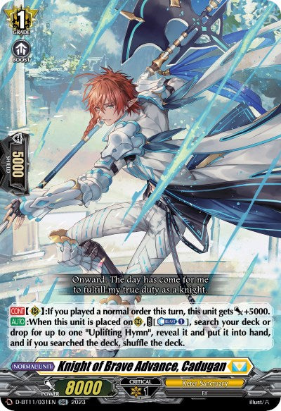Image of Knight of Brave Advance, Cadugan (D-BT11/031EN) [Clash of the Heroes]