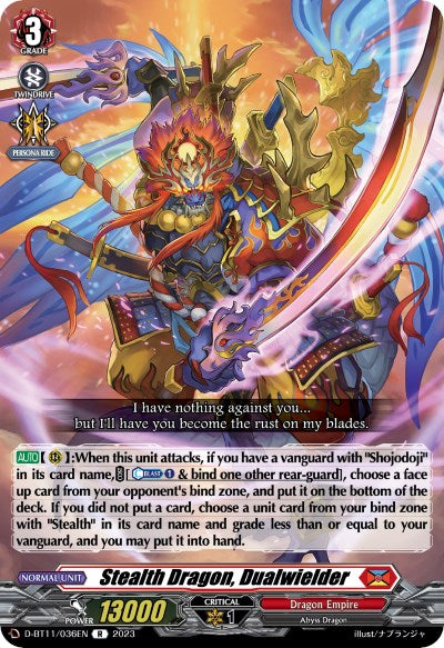 Image of Stealth Dragon, Dualwielder (D-BT11/036EN) [Clash of the Heroes]