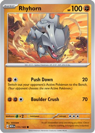 Image of Rhyhorn (111/165) [Scarlet & Violet 151]