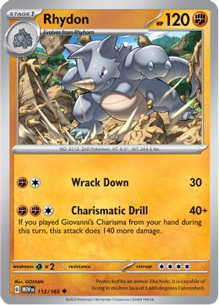 Image of Rhydon (112/165) [Scarlet & Violet 151]