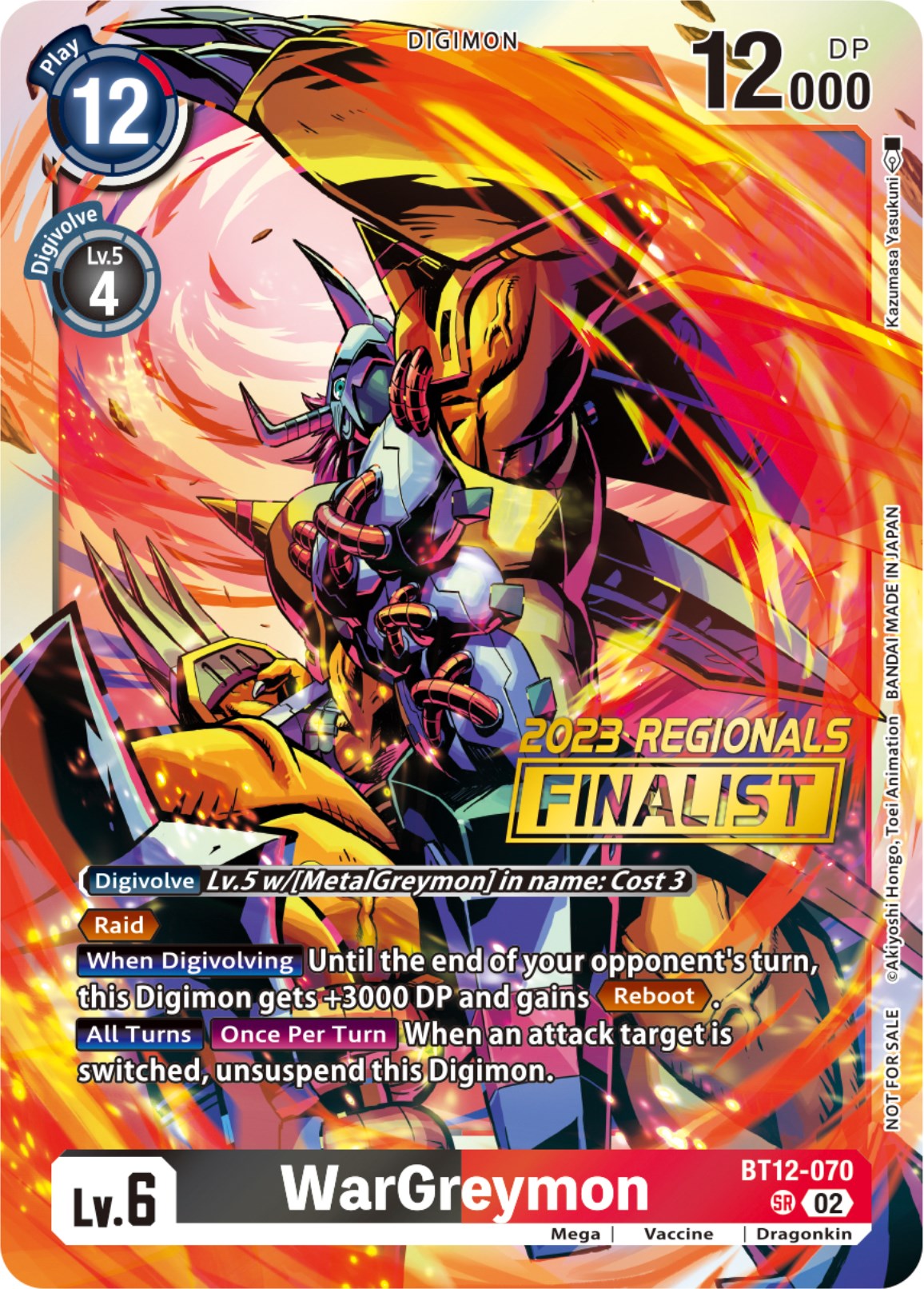 Image of WarGreymon [BT12-070] (2023 Regionals Finalist) [Across Time]