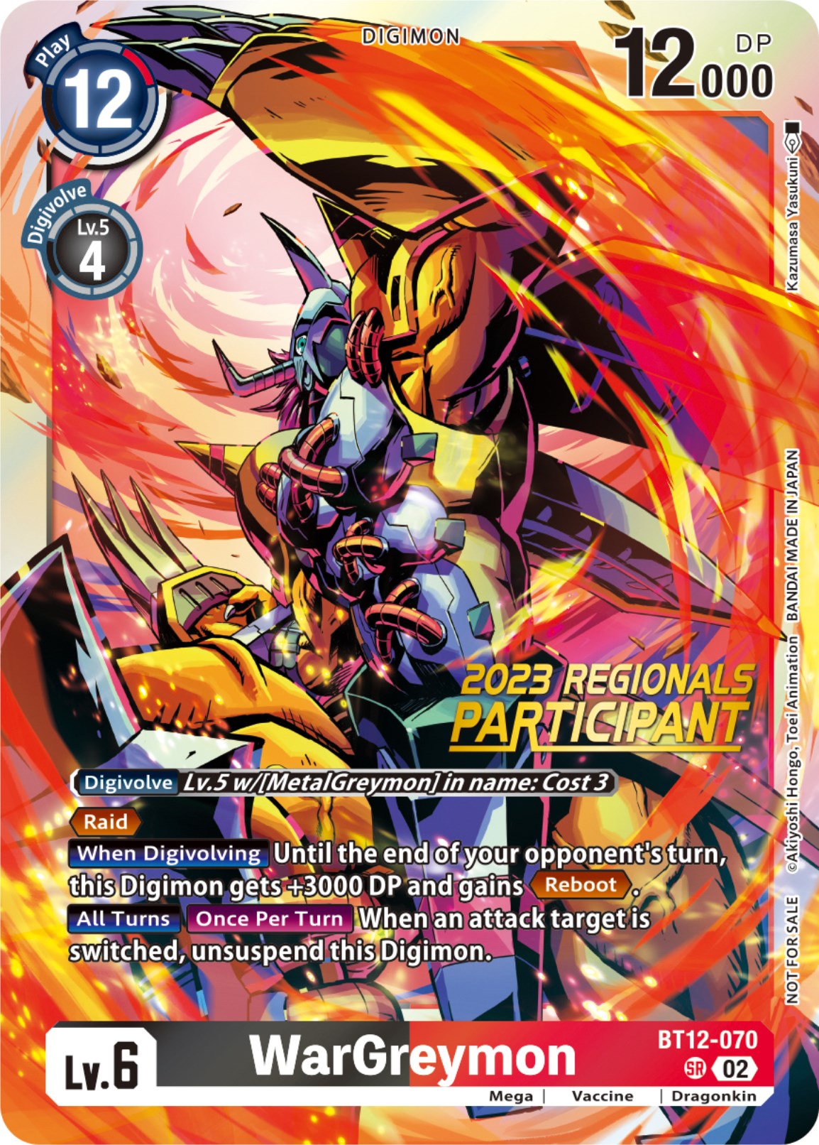 Image of WarGreymon [BT12-070] (2023 Regionals Participant) [Across Time]