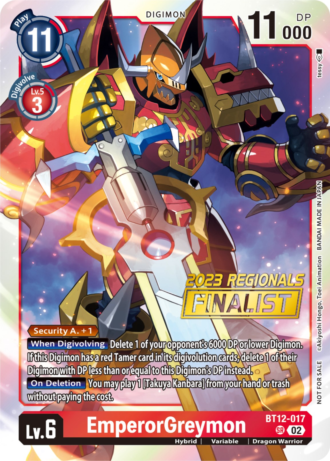Image of EmperorGreymon [BT12-017] (2023 Regionals Finalist) [Across Time]