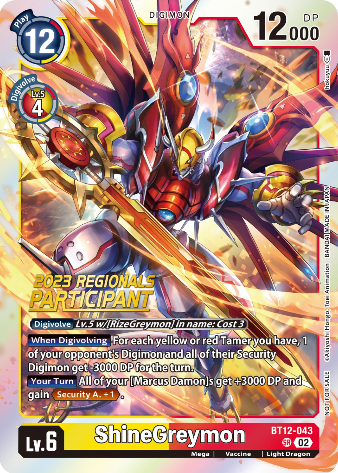 Image of ShineGreymon [BT12-043] (2023 Regionals Participant) [Across Time]