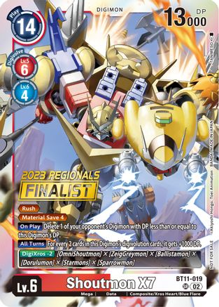Image of Shoutmon X7 [BT11-019] (2023 Regionals Finalist) [Dimensional Phase]