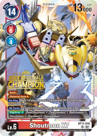 Image of Shoutmon X7 [BT11-019] (2023 Regionals Champion) [Dimensional Phase]
