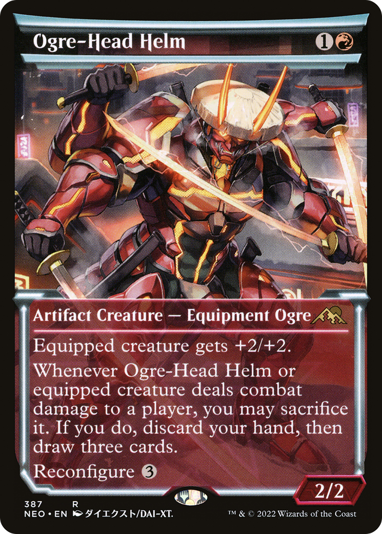 Image of Ogre-Head Helm (Showcase Soft Glow) [Kamigawa: Neon Dynasty]